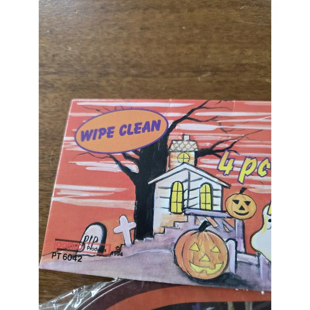 set of four Jack o lantern spooky placemats Halloween ghosts pumpkins wipeable